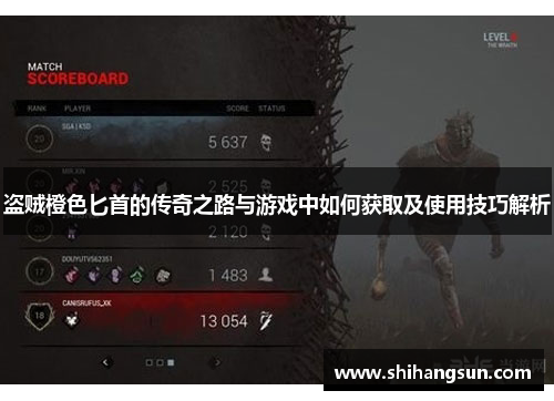 盗贼橙色匕首的传奇之路与游戏中如何获取及使用技巧解析